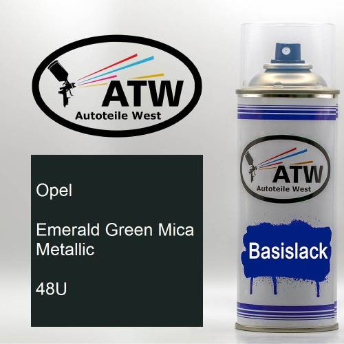 Opel, Emerald Green Mica Metallic, 48U: 400ml Sprühdose, von ATW Autoteile West.